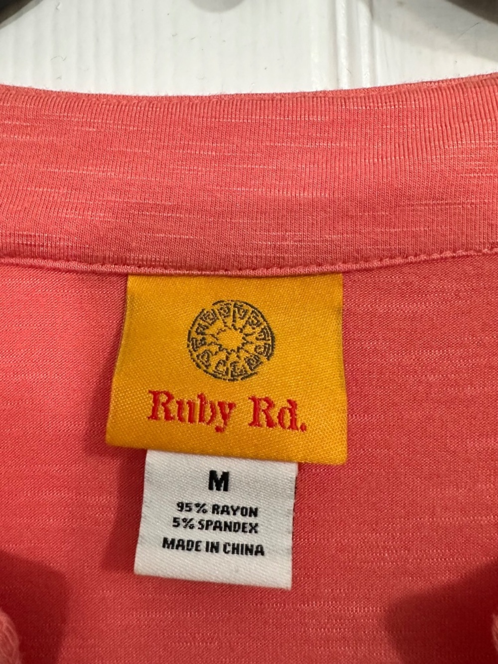 Ruby Rd Top Size M Salmon Red - Picture 5 of 6